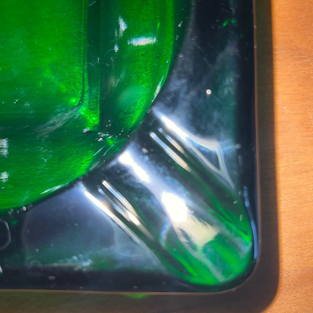 GREEN GLASS VINTAGE ASHTRAY 60s - Picture 5 of 6